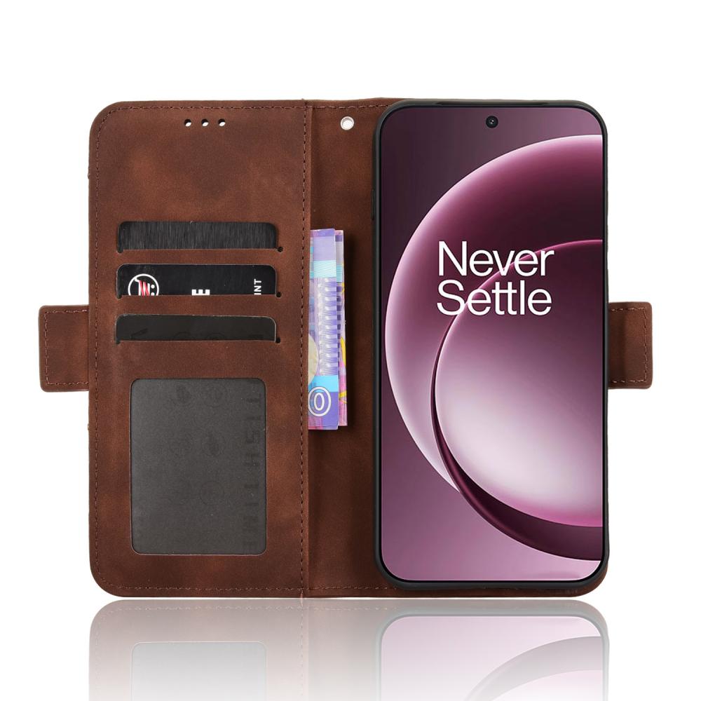  OnePlus 15 Fodral Med Avtagbart Kortfodral Läder Brun - Teknikhallen.se