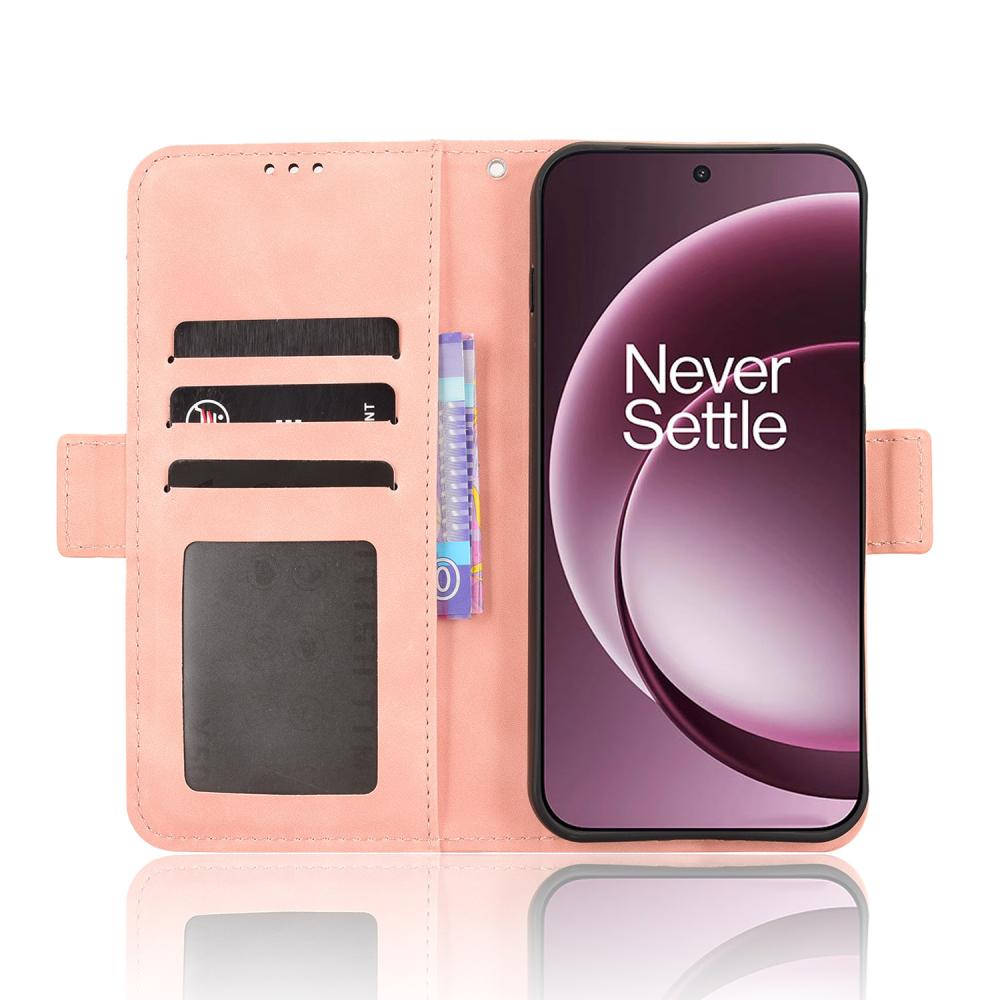  OnePlus 15 Fodral Med Avtagbart Kortfodral Läder Rosa - Teknikhallen.se