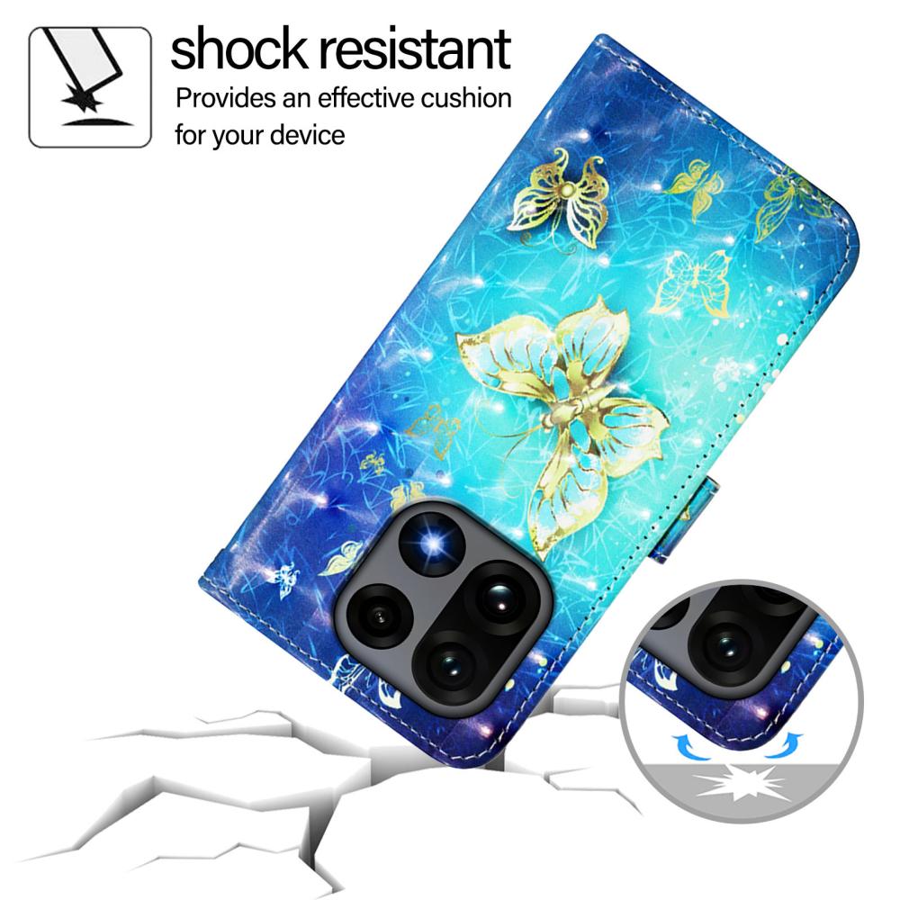  OnePlus 15 Fodral Med Tryck Guld Fjäril - Teknikhallen.se