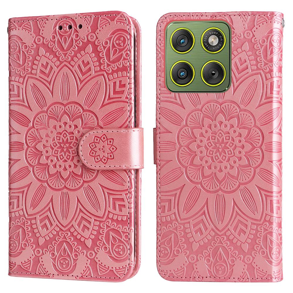  Motorola Edge 70 Fodral Mandala Läder Rosa - Teknikhallen.se