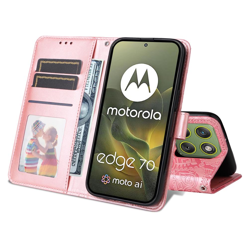  Motorola Edge 70 Fodral Mandala Läder Rosa - Teknikhallen.se