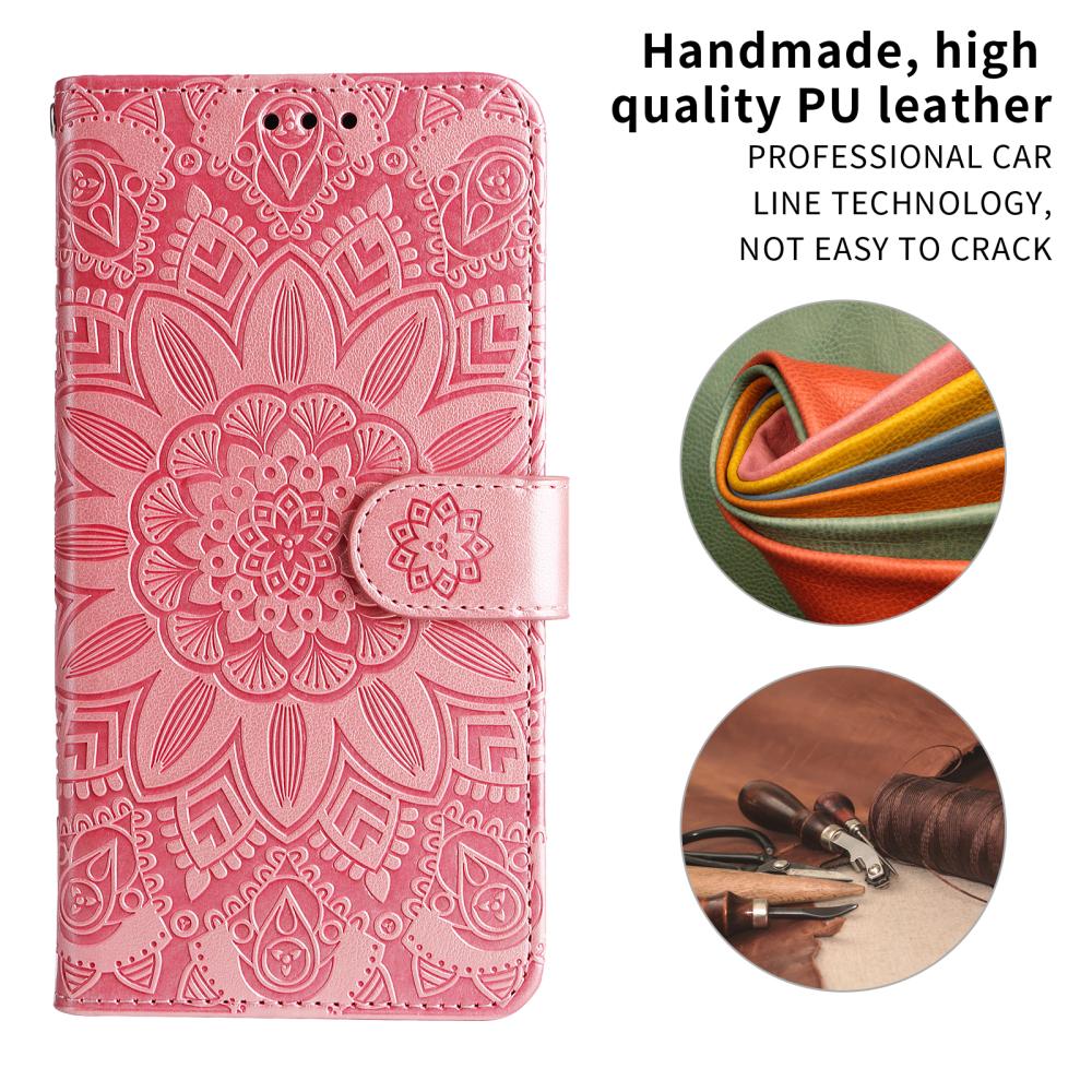  Motorola Edge 70 Fodral Mandala Läder Rosa - Teknikhallen.se