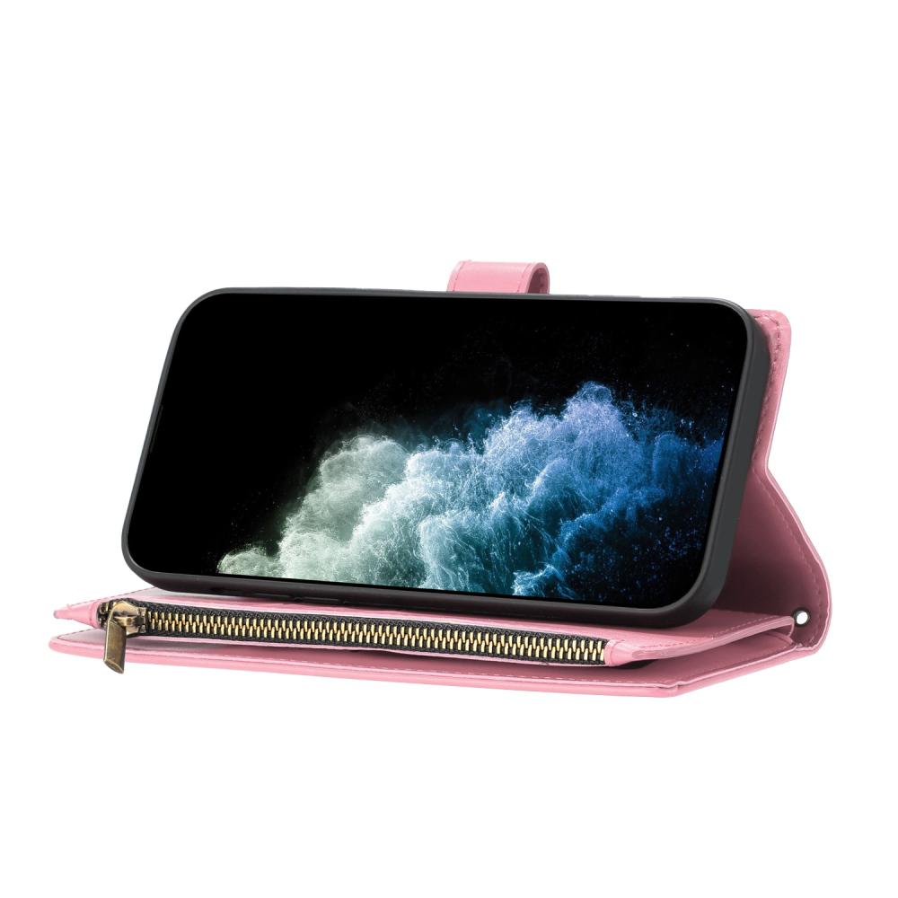  Motorola Edge 70 Fodral Multifunktionellt Läder Rosa - Teknikhallen.se