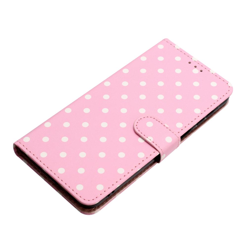  Motorola Edge 70 Fodral Polka Dot Läder Rosa / Vit - Teknikhallen.se
