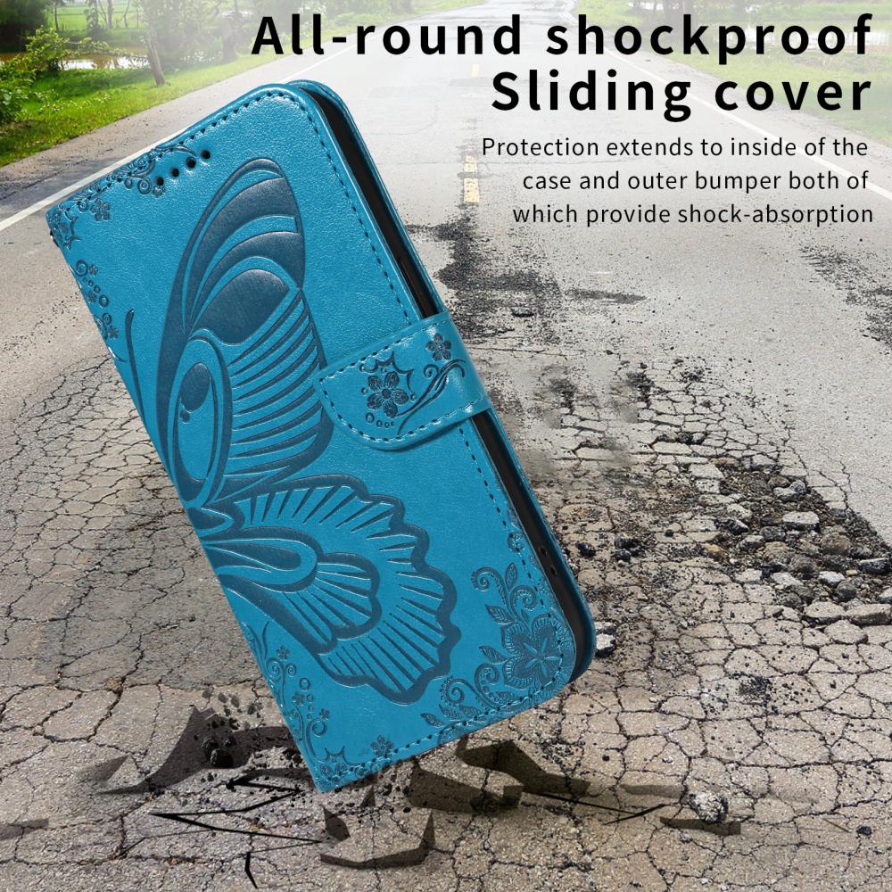  Motorola Edge 70 Fodral Med Fjäril Tryck Blå - Teknikhallen.se