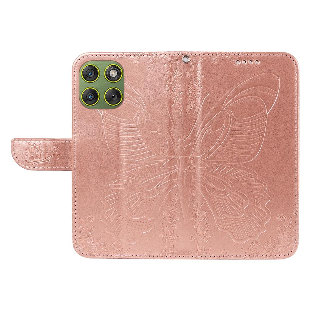  Motorola Edge 70 Fodral Med Fjäril Tryck Roséguld - Teknikhallen.se
