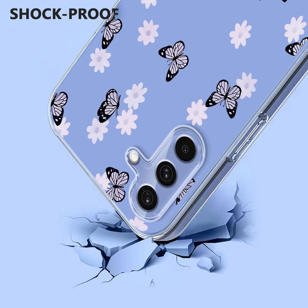  Samsung Galaxy A37 5G Skal Med Tryck Blommor / Fjärilar - Teknikhallen.se
