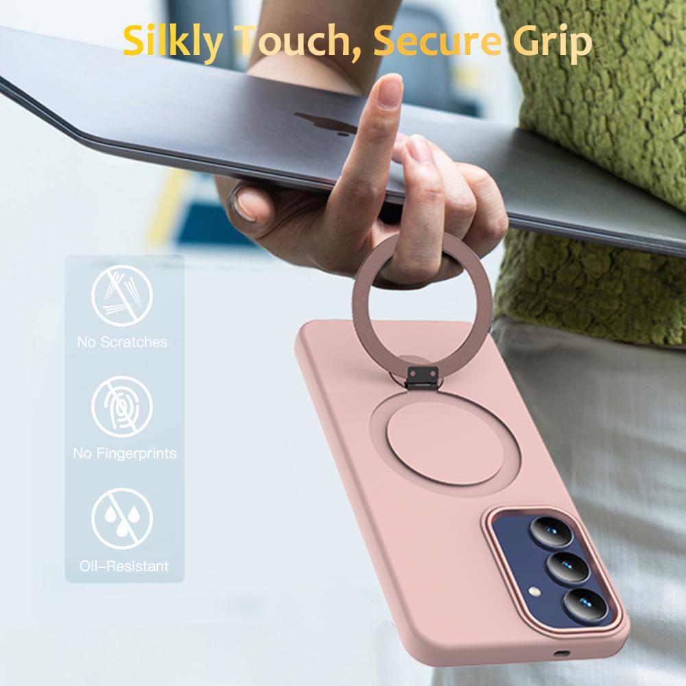  Samsung Galaxy A37 5G Skal MagSafe Kickstand Hybrid Rosa - Teknikhallen.se