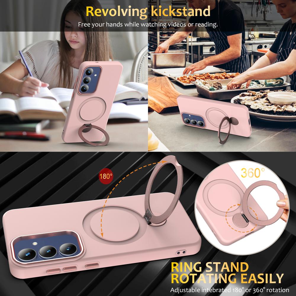  Samsung Galaxy A37 5G Skal MagSafe Kickstand Hybrid Rosa - Teknikhallen.se