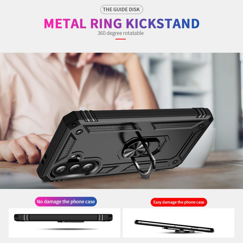  Samsung Galaxy A37 5G Skal Shockproof Hybrid Ring Svart - Teknikhallen.se