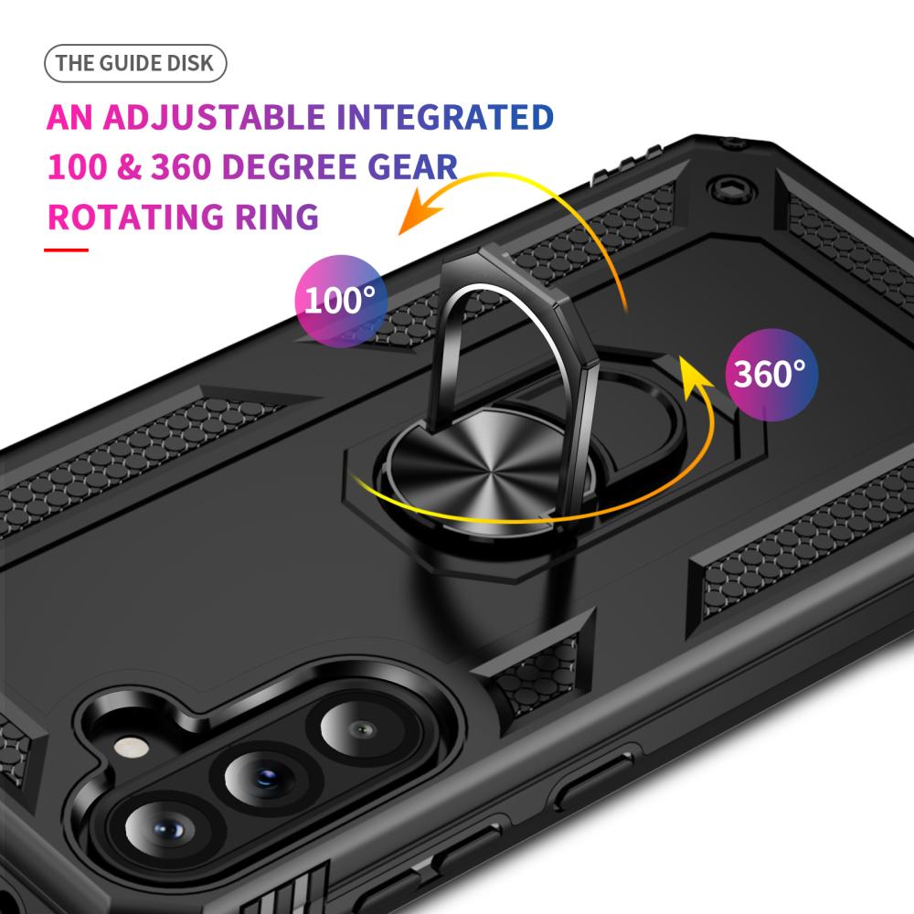  Samsung Galaxy A37 5G Skal Shockproof Hybrid Ring Svart - Teknikhallen.se