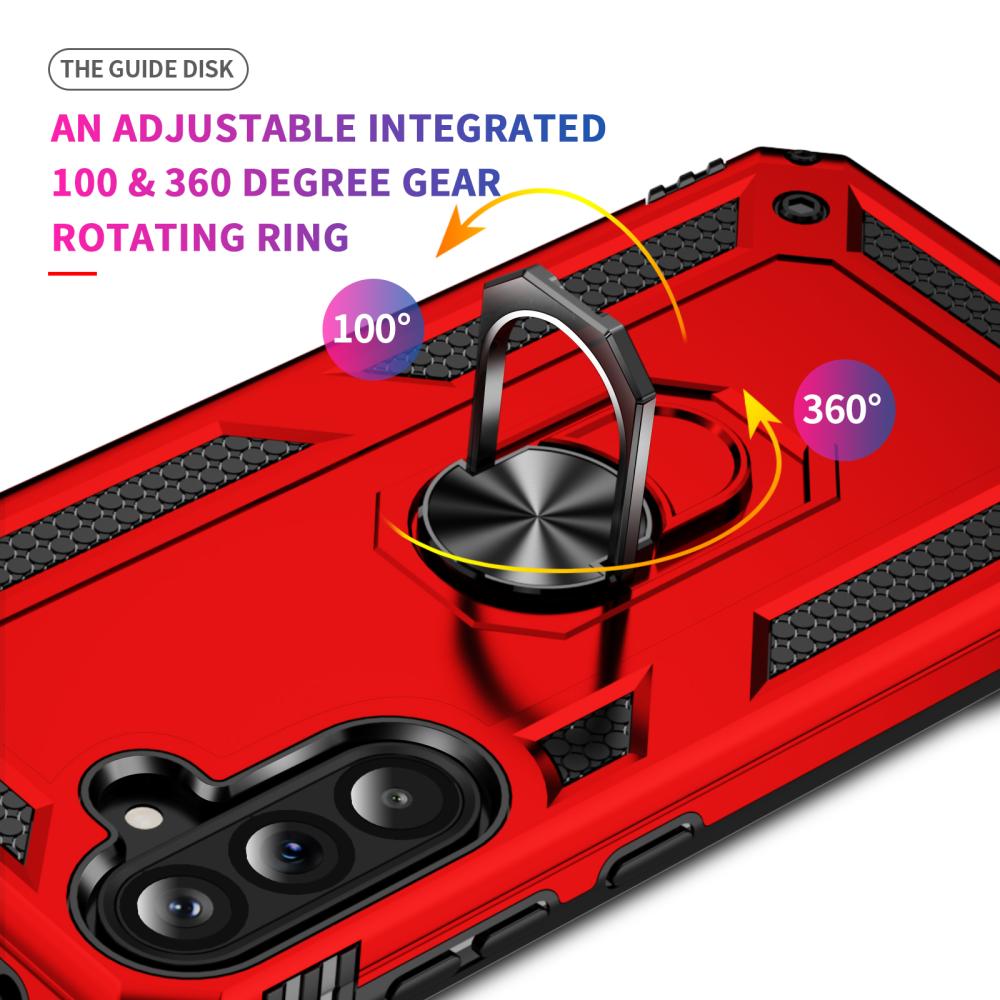  Samsung Galaxy A37 5G Skal Shockproof Hybrid Ring Röd - Teknikhallen.se