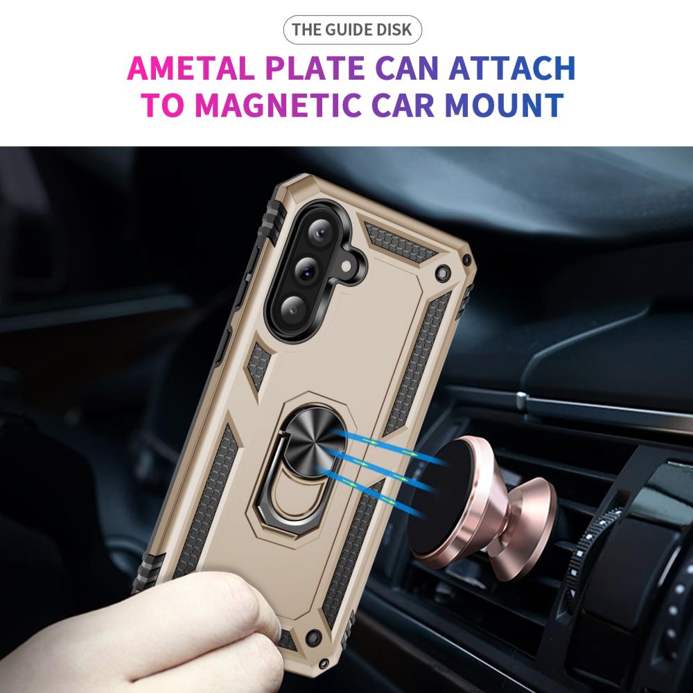  Samsung Galaxy A37 5G Skal Shockproof Hybrid Ring Guld - Teknikhallen.se