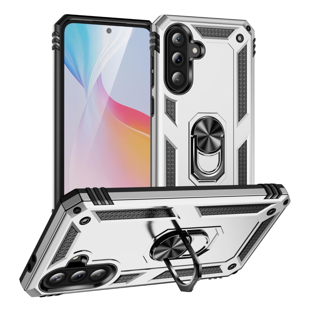  Samsung Galaxy A37 5G Skal Shockproof Hybrid Ring Silver - Teknikhallen.se