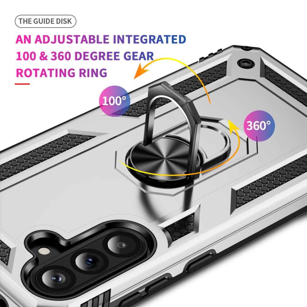  Samsung Galaxy A37 5G Skal Shockproof Hybrid Ring Silver - Teknikhallen.se