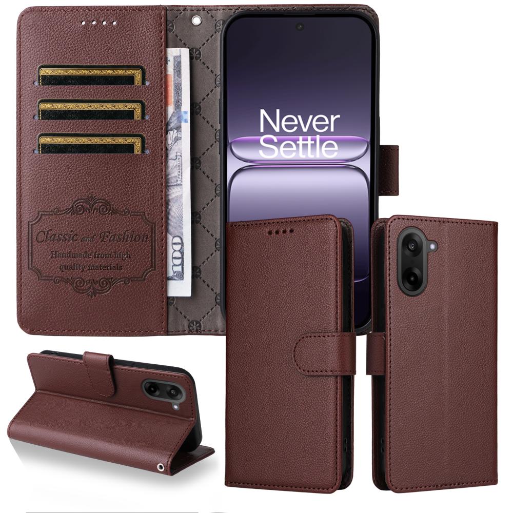  OnePlus Nord CE5 Plånboksfodral Läder Brun - Teknikhallen.se