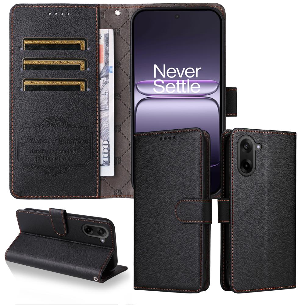  OnePlus Nord CE5 Plånboksfodral Läder Svart - Teknikhallen.se