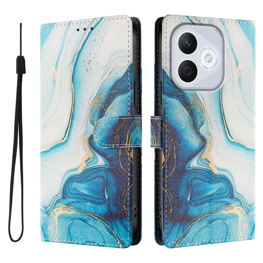  Honor 400 Lite Fodral Med Tryck Blå Marmor - Teknikhallen.se