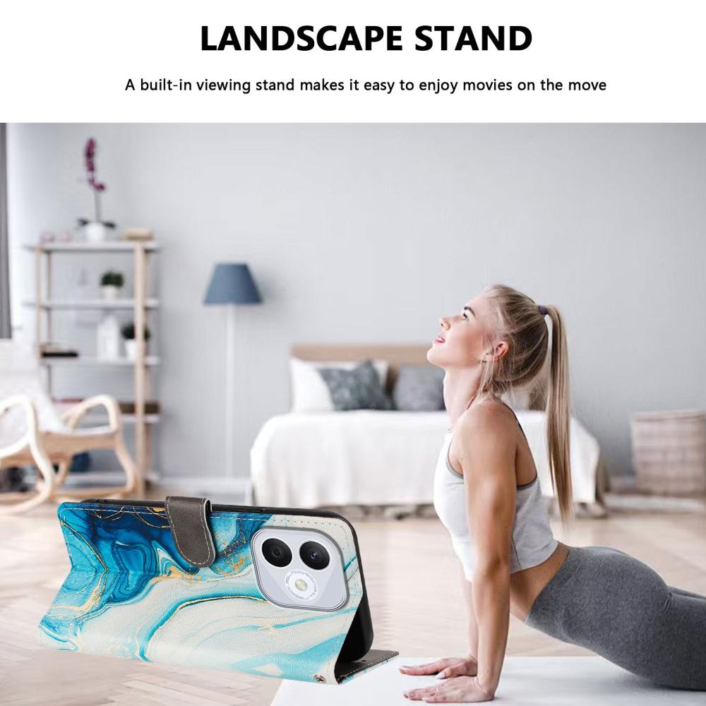  Honor 400 Lite Fodral Med Tryck Blå Marmor - Teknikhallen.se