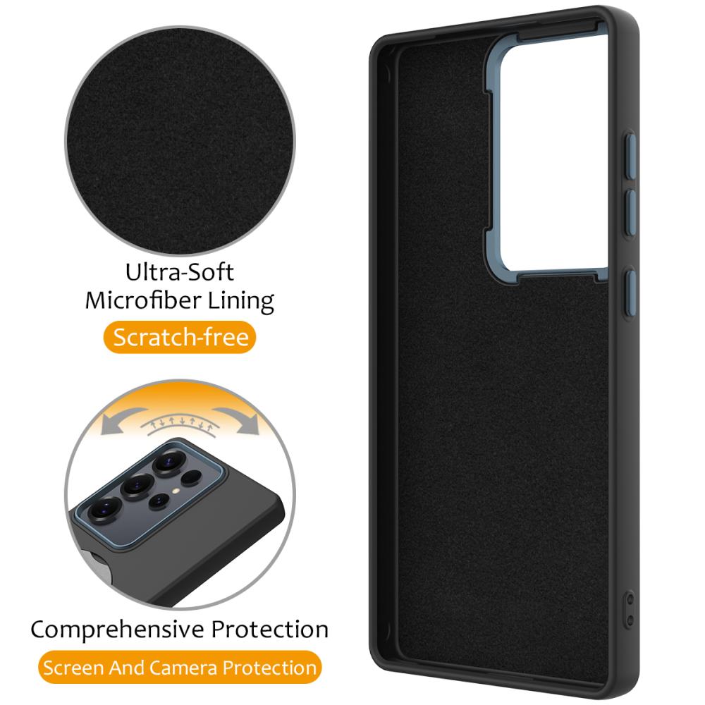  Samsung Galaxy S25 Ultra Skal MagSafe Kickstand Hybrid Svart - Teknikhallen.se