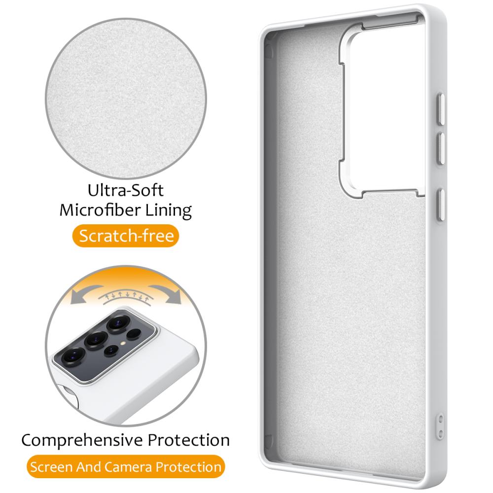  Samsung Galaxy S25 Ultra Skal MagSafe Kickstand Hybrid Vit - Teknikhallen.se