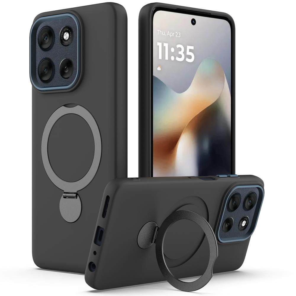  Motorola Moto G86 Power Skal MagSafe Kickstand Hybrid Svart - Teknikhallen.se