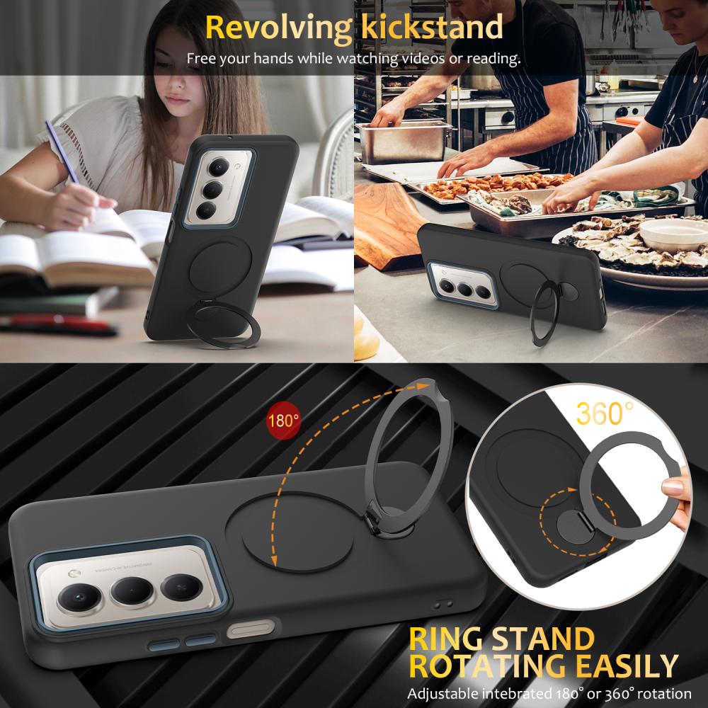  Samsung Galaxy S24 FE Skal MagSafe Kickstand Hybrid Svart - Teknikhallen.se