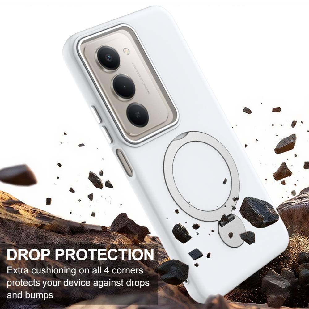  Samsung Galaxy S24 FE Skal MagSafe Kickstand Hybrid Vit - Teknikhallen.se