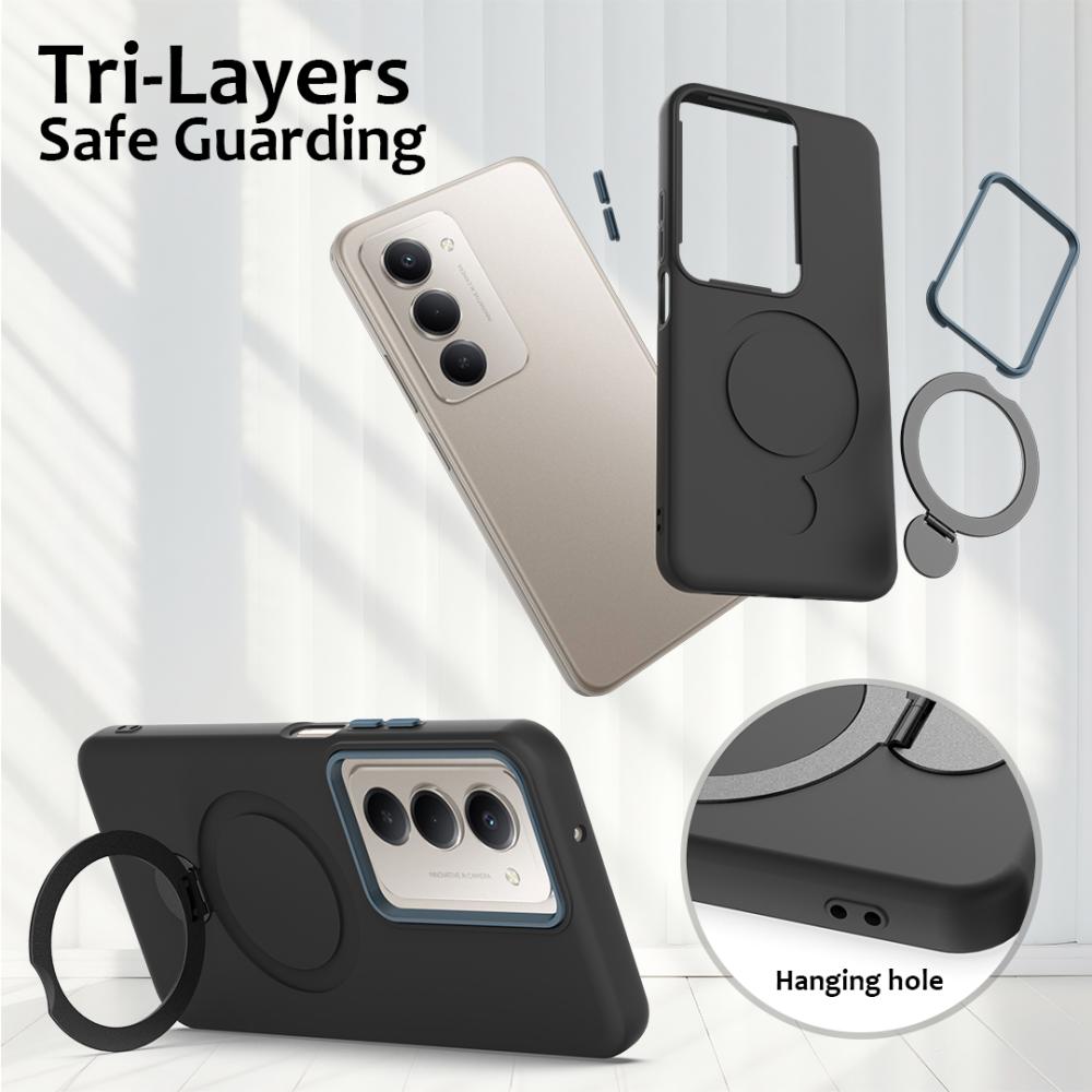  Samsung Galaxy A36 5G Skal MagSafe Kickstand Hybrid Svart - Teknikhallen.se