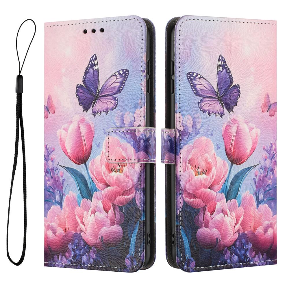  Motorola Edge 70 Fodral Med Tryck Rosa Blommor - Teknikhallen.se