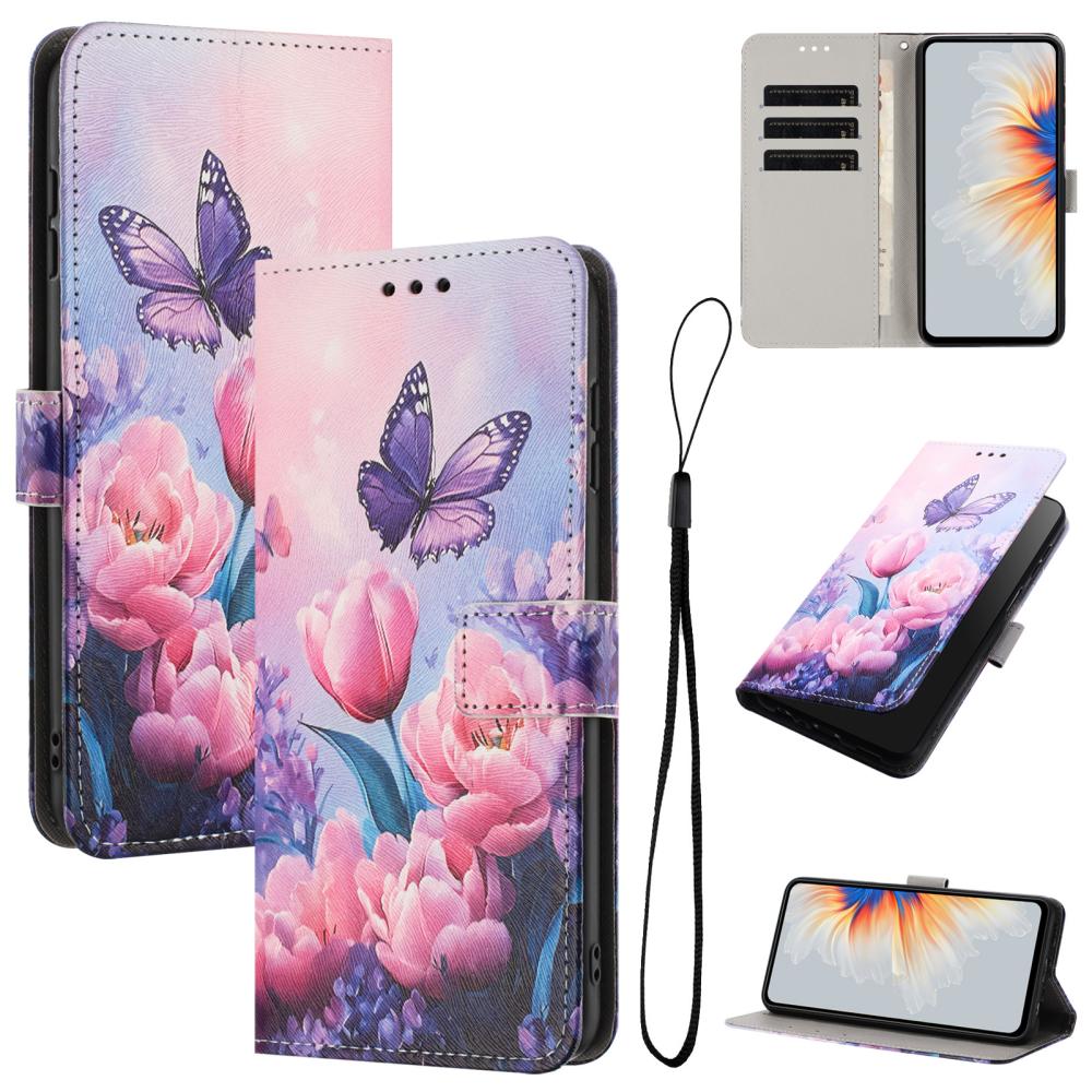  Motorola Edge 70 Fodral Med Tryck Rosa Blommor - Teknikhallen.se