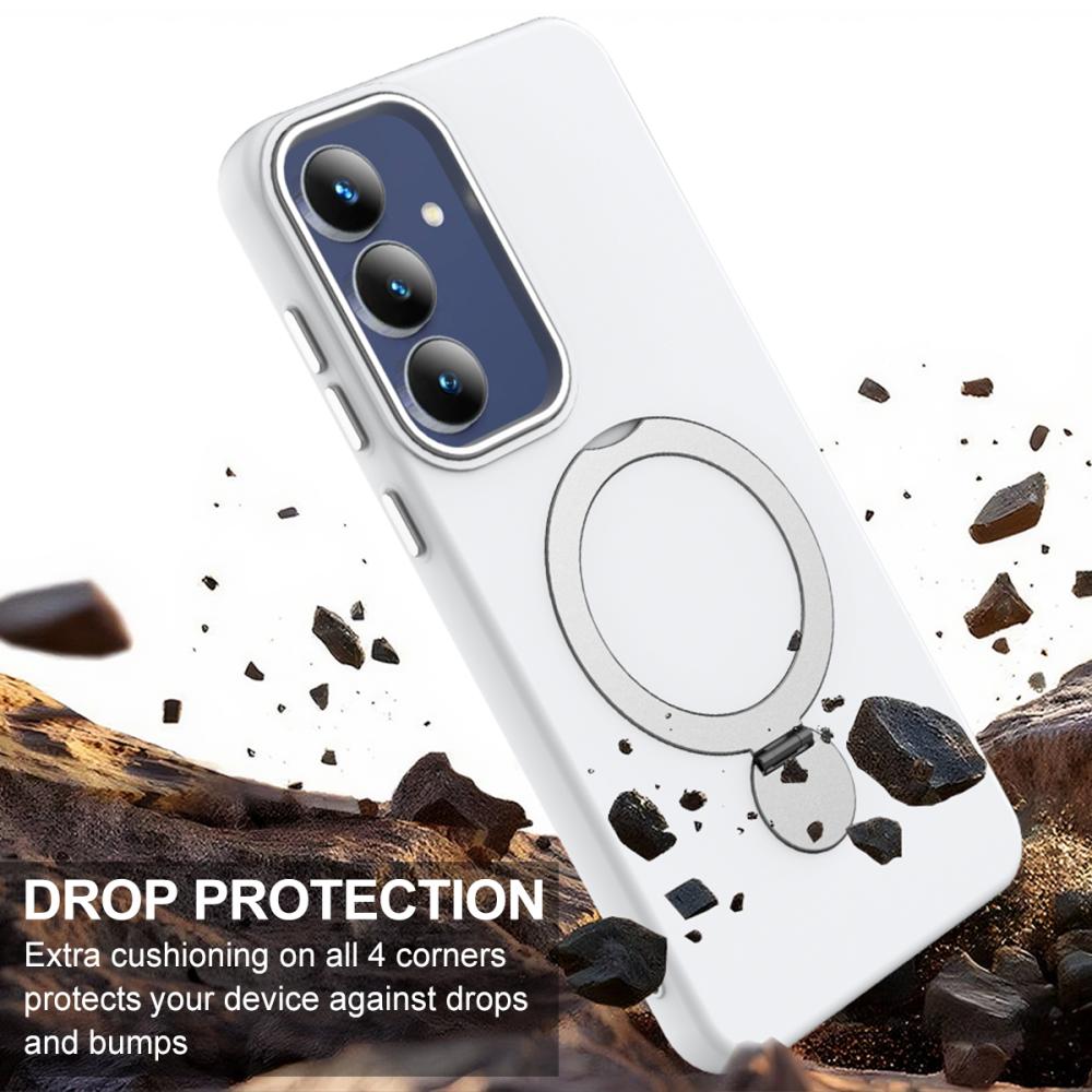  Samsung Galaxy A57 5G Skal MagSafe Kickstand Hybrid Vit - Teknikhallen.se