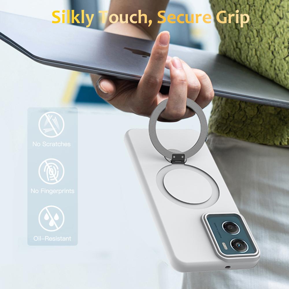  Motorola Moto G06/G06 Power Skal MagSafe Kickstand Hybrid Vit - Teknikhallen.se