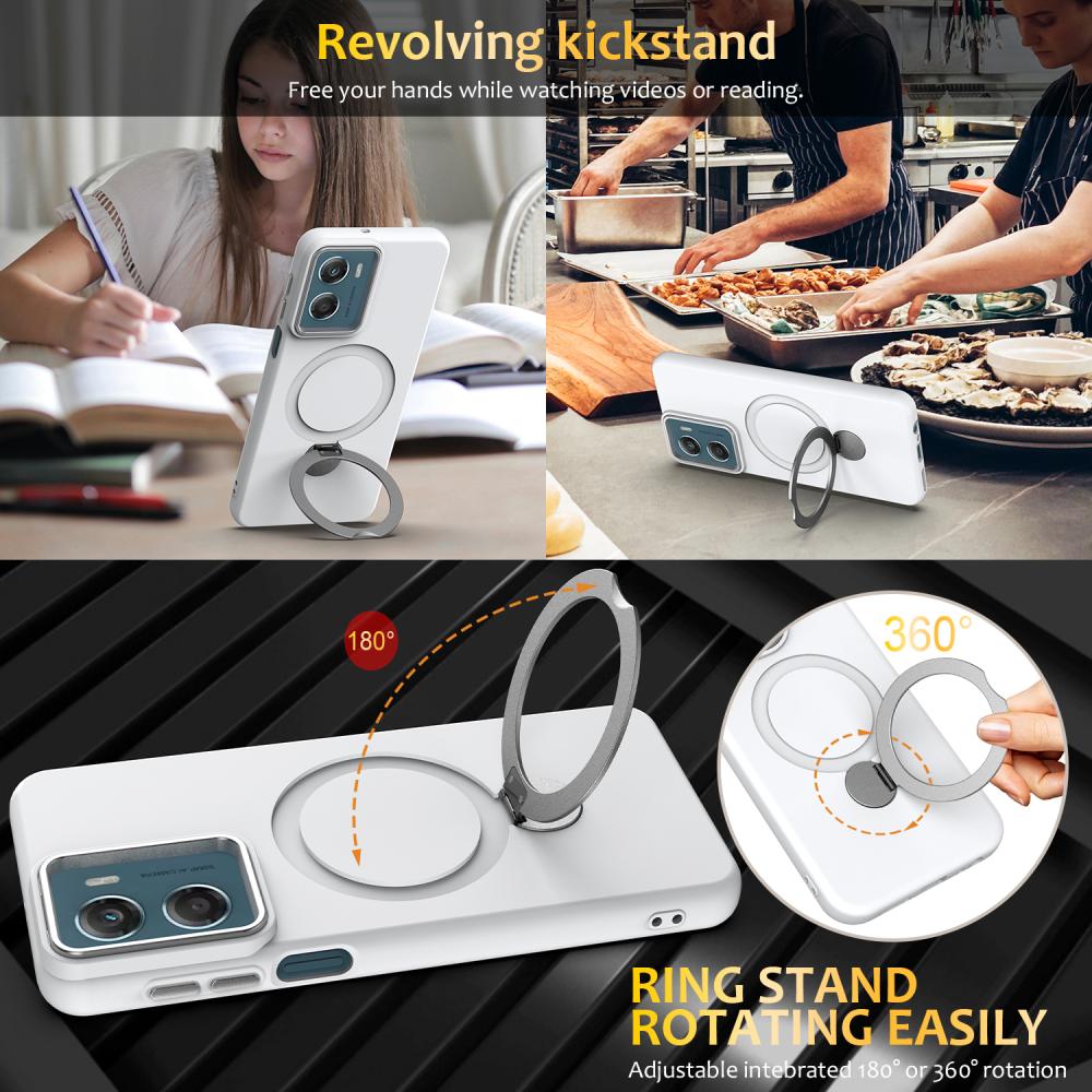  Motorola Moto G06/G06 Power Skal MagSafe Kickstand Hybrid Vit - Teknikhallen.se