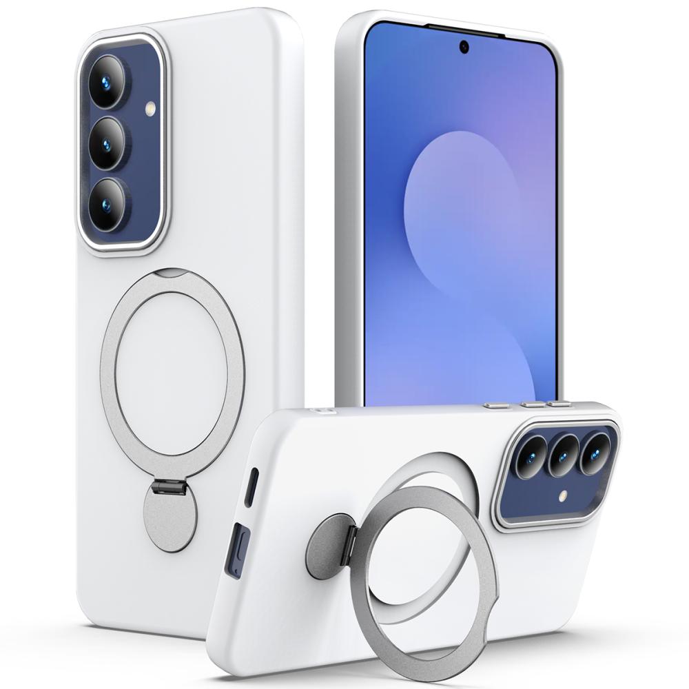  Samsung Galaxy S26 Plus Skal MagSafe Kickstand Hybrid Vit - Teknikhallen.se