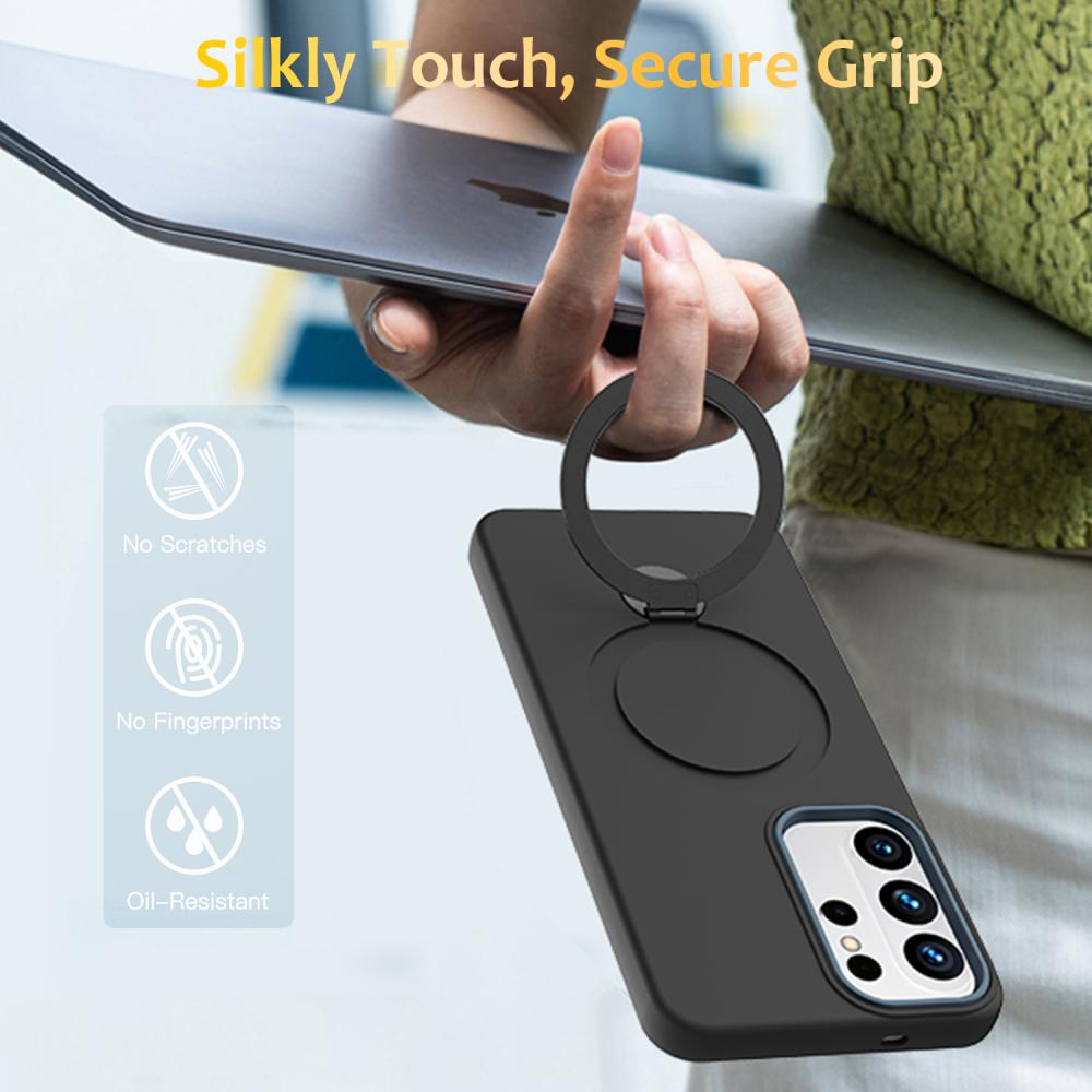  Samsung Galaxy S26 Ultra Skal MagSafe Kickstand Hybrid Svart - Teknikhallen.se