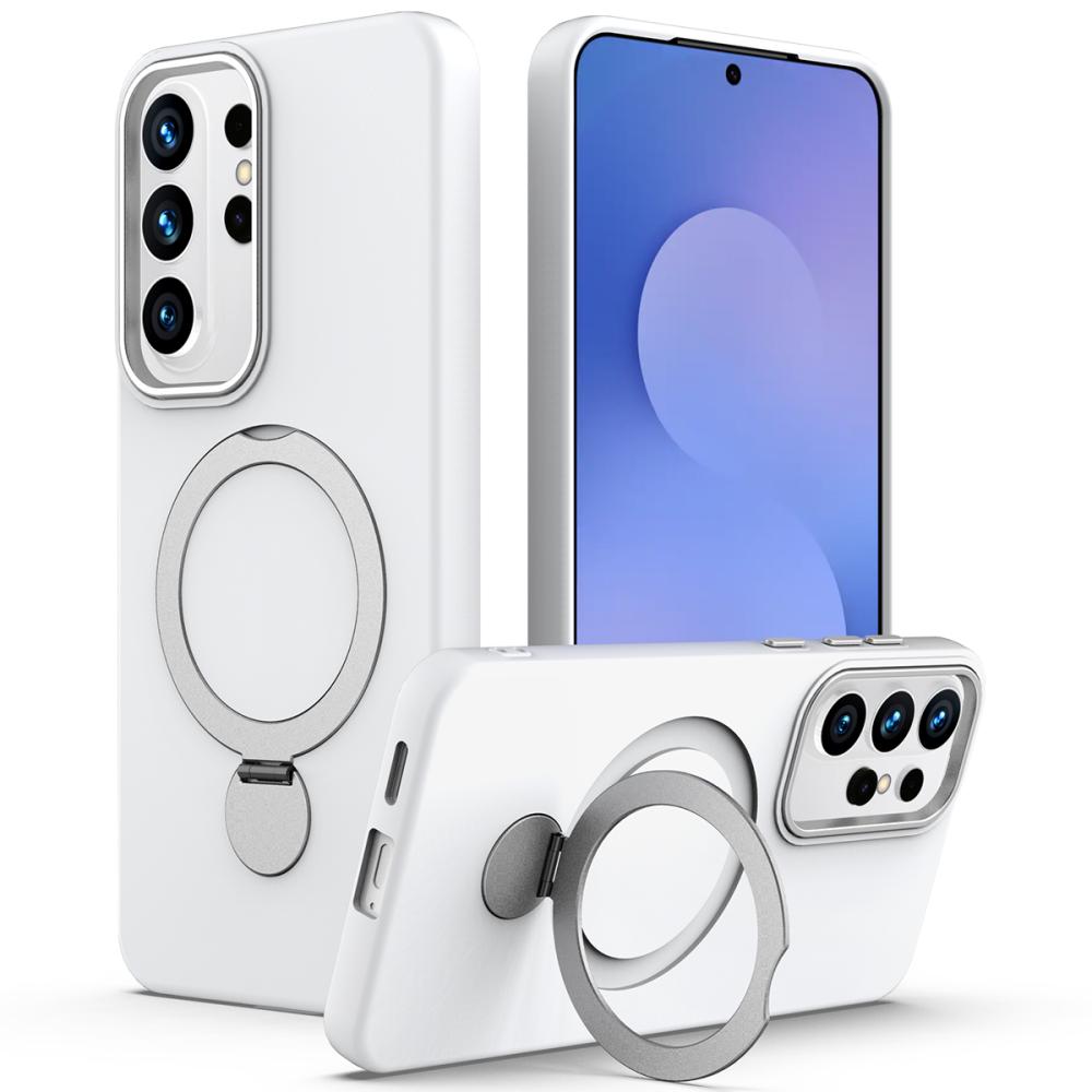  Samsung Galaxy S26 Ultra Skal MagSafe Kickstand Hybrid Vit - Teknikhallen.se
