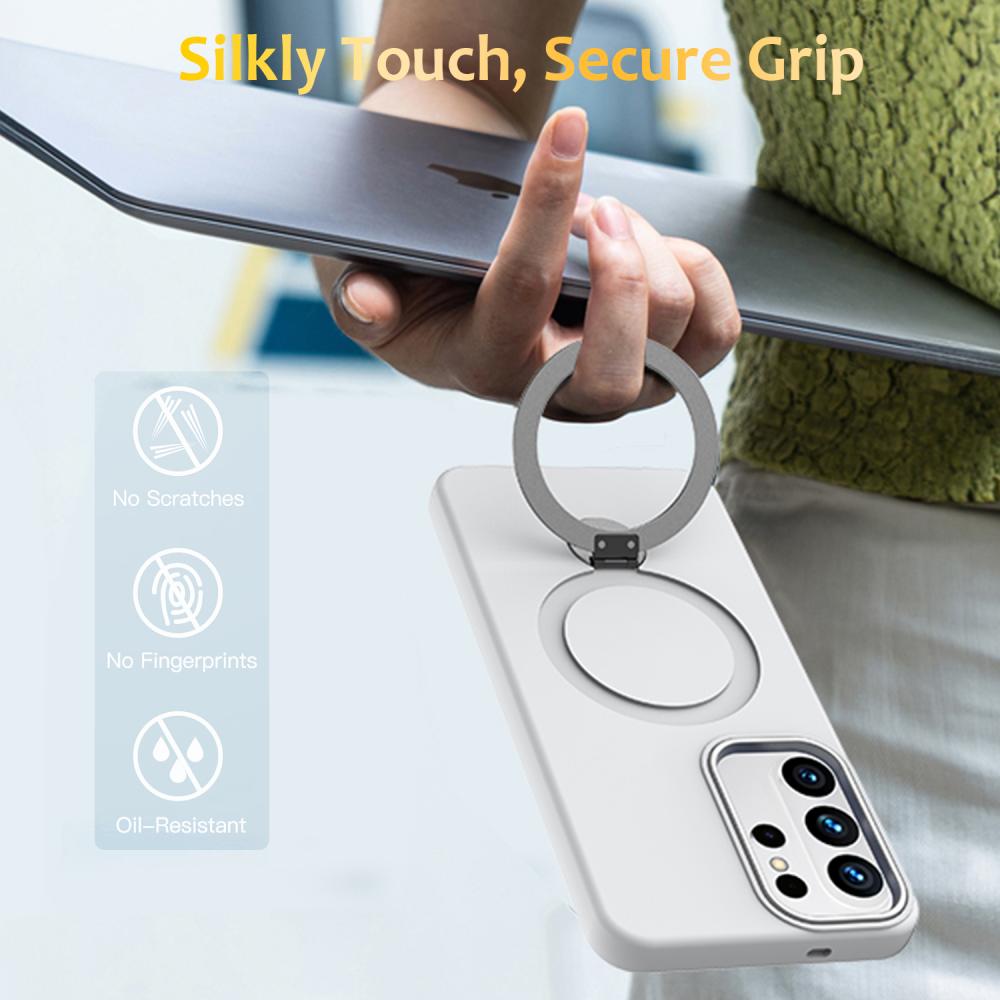  Samsung Galaxy S26 Ultra Skal MagSafe Kickstand Hybrid Vit - Teknikhallen.se