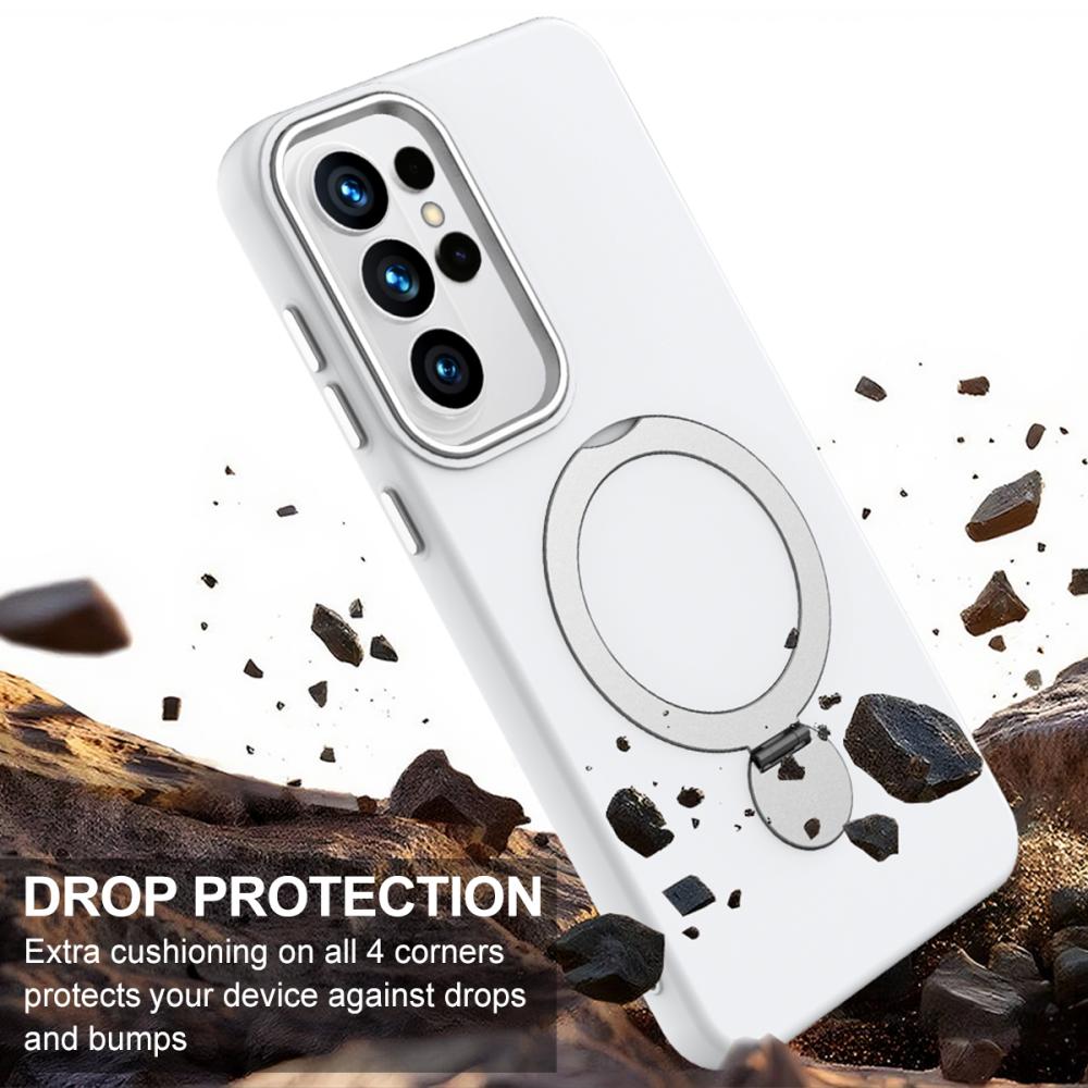  Samsung Galaxy S26 Ultra Skal MagSafe Kickstand Hybrid Vit - Teknikhallen.se