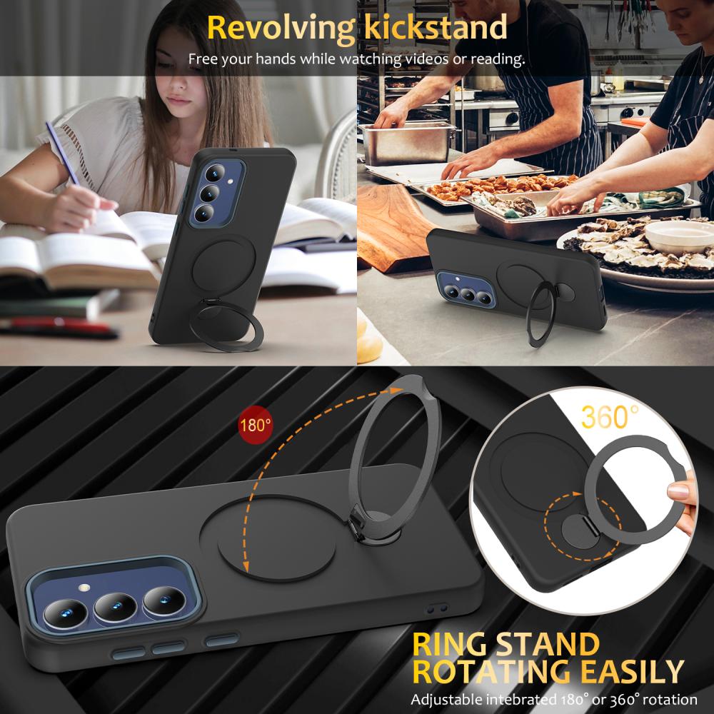  Samsung Galaxy S26 Skal MagSafe Kickstand Hybrid Svart - Teknikhallen.se