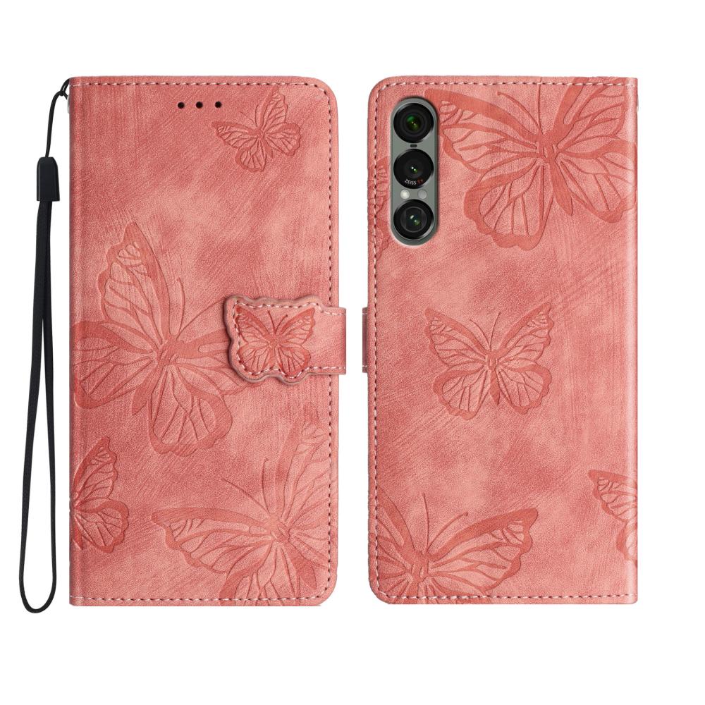  Sony Xperia 1 VII Fodral Fjäril Tryck Rosa - Teknikhallen.se