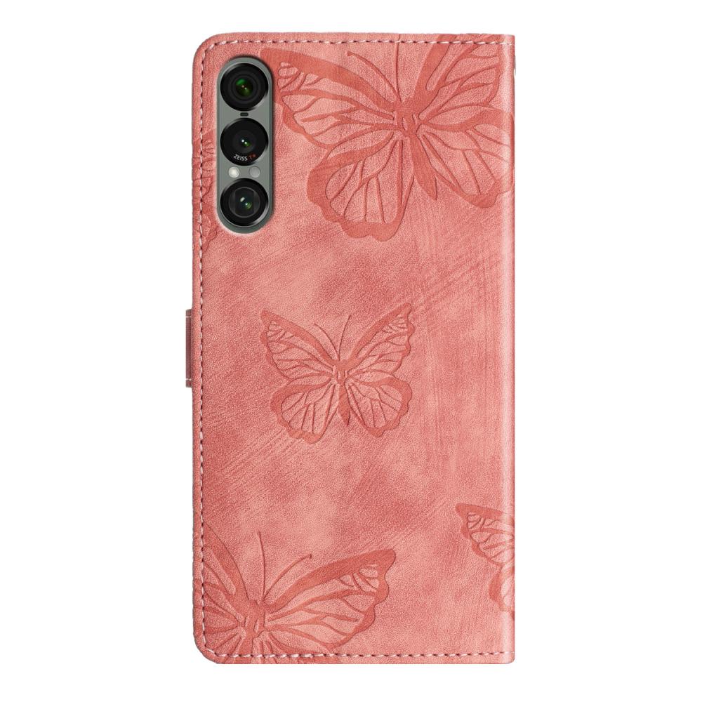  Sony Xperia 1 VII Fodral Fjäril Tryck Rosa - Teknikhallen.se
