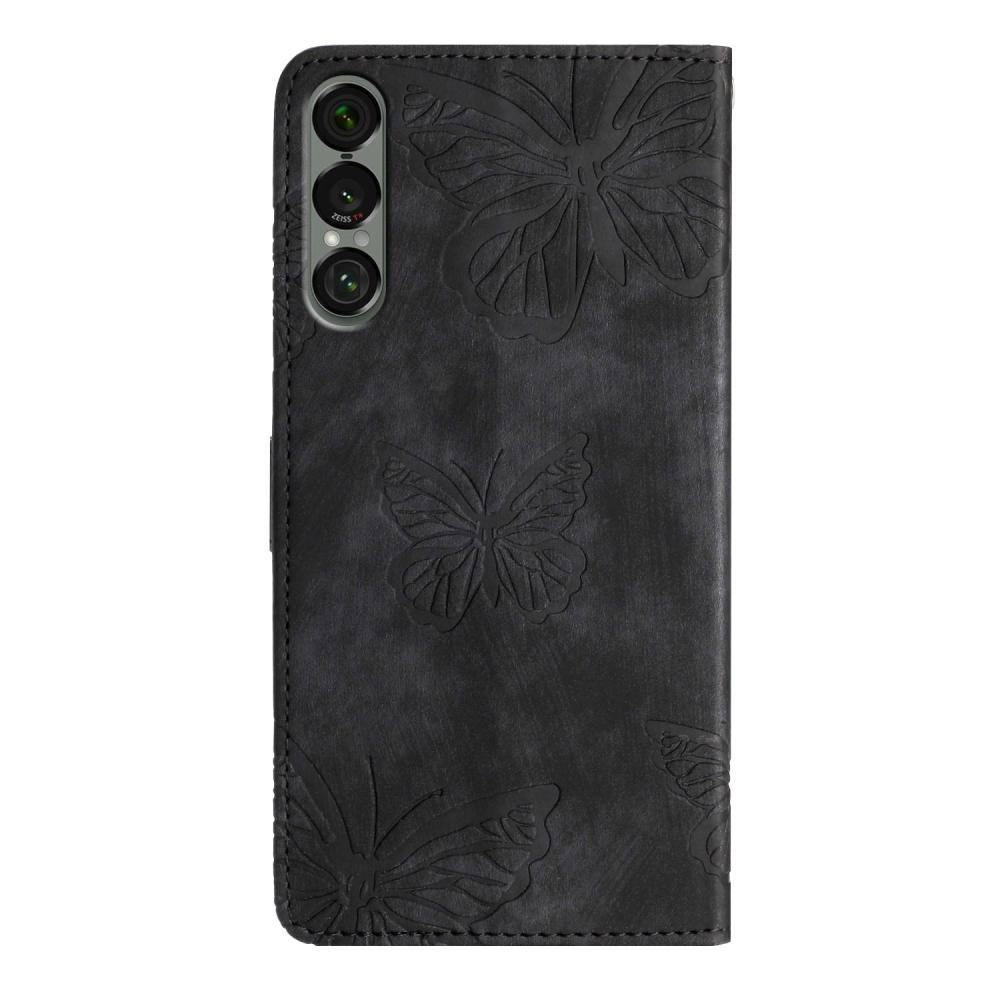  Sony Xperia 1 VII Fodral Fjäril Tryck Svart - Teknikhallen.se