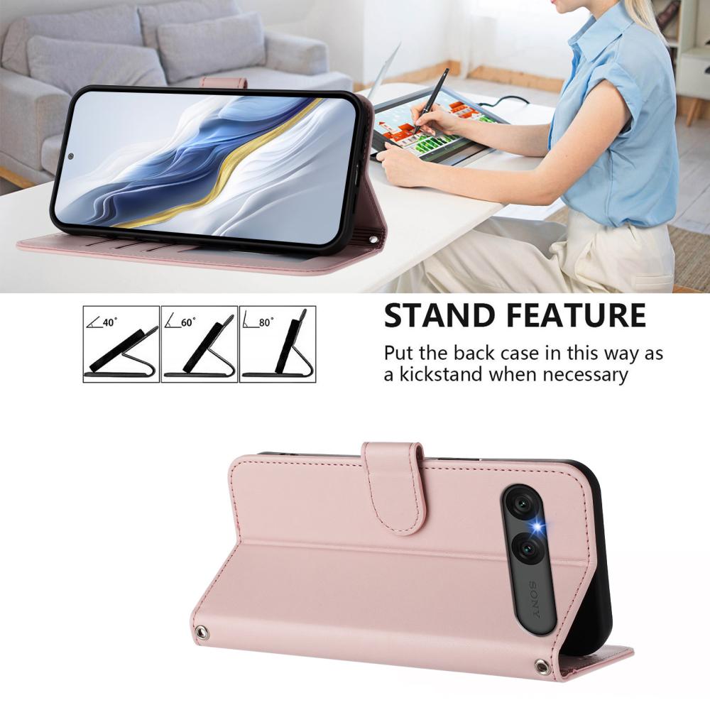  Sony Xperia 10 VII Plånboksfodral Läder Rosa - Teknikhallen.se