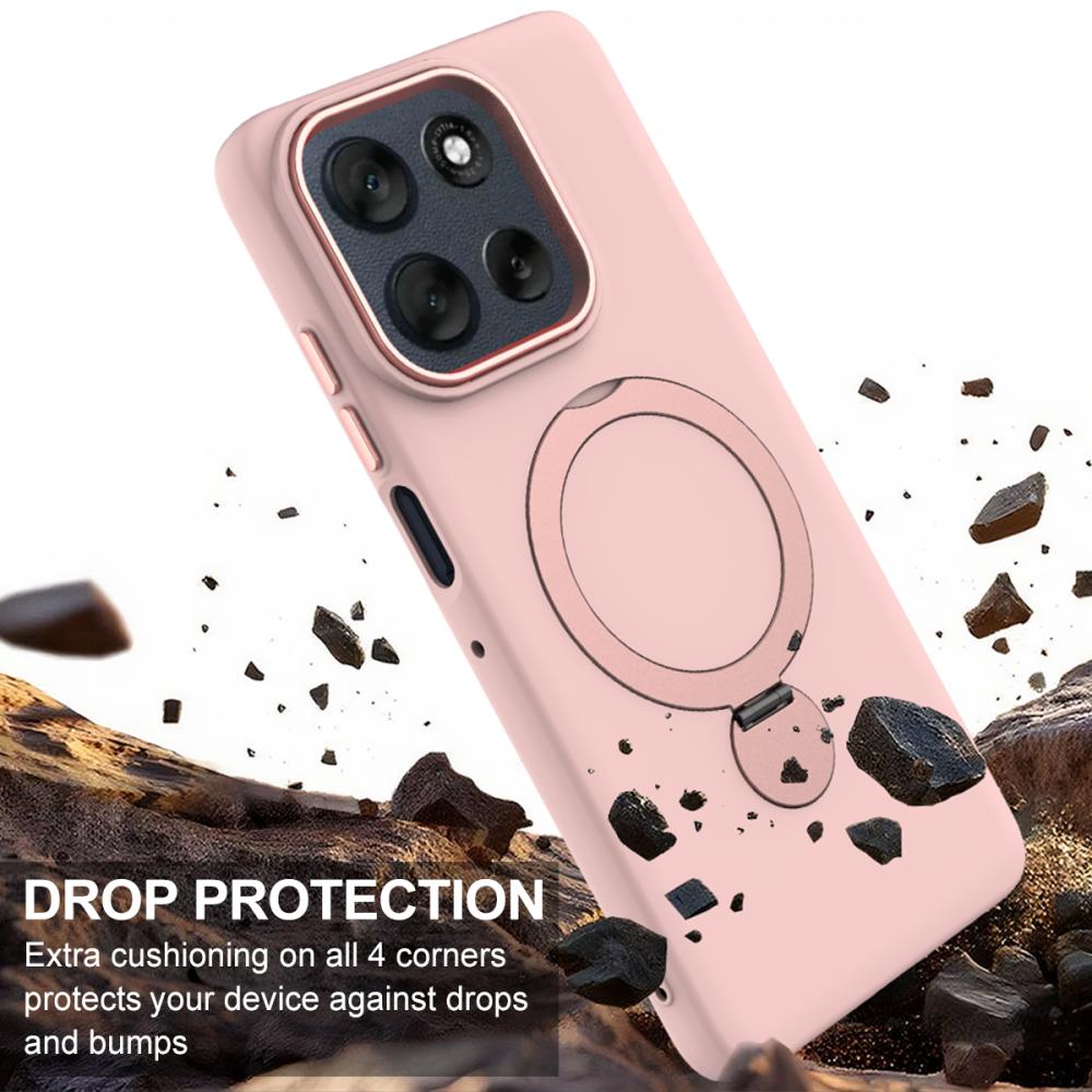  Motorola Edge 60/60 Fusion Skal MagSafe Kickstand Hybrid Rosa - Teknikhallen.se