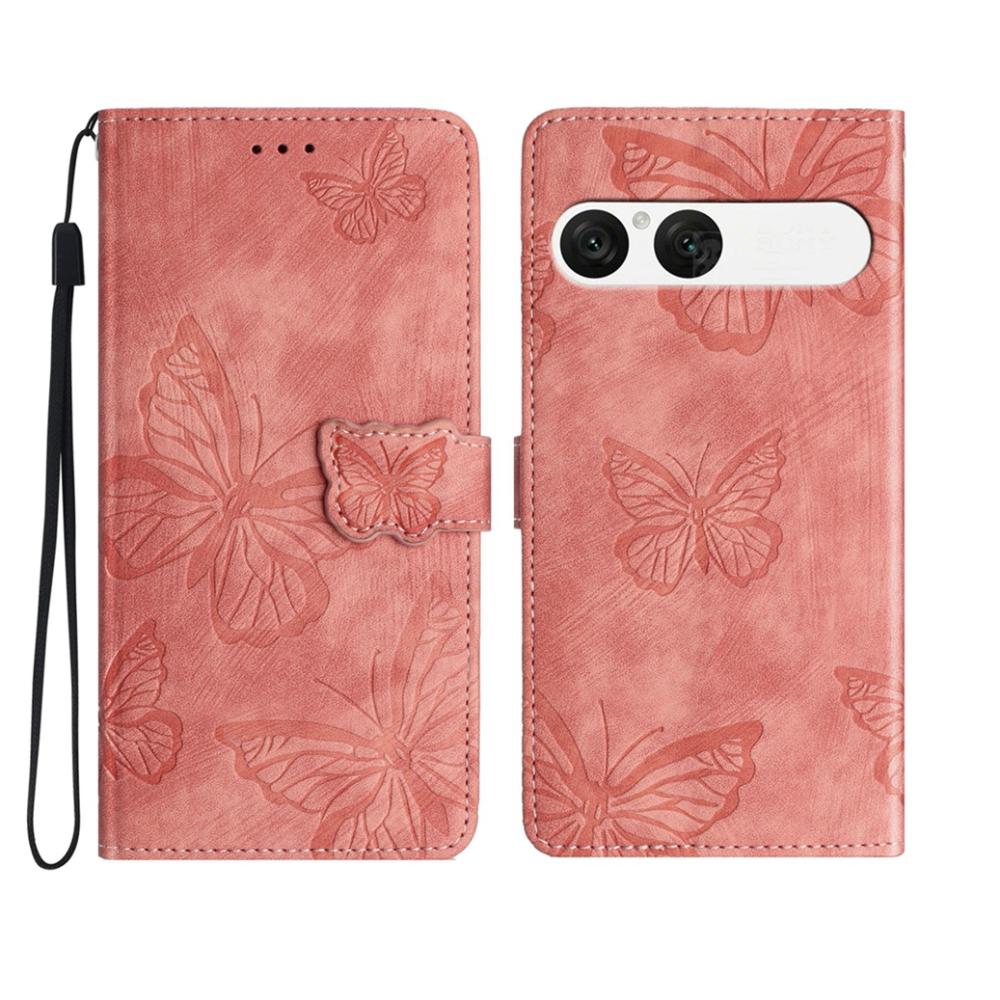  Sony Xperia 10 VII Fodral Fjäril Tryck Rosa - Teknikhallen.se