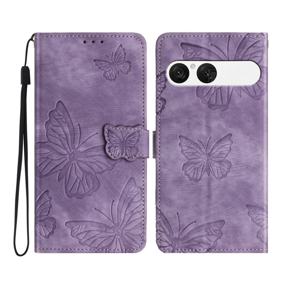  Sony Xperia 10 VII Fodral Fjäril Tryck Lila - Teknikhallen.se