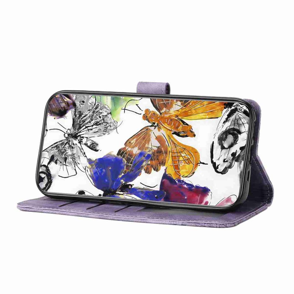  Sony Xperia 10 VII Fodral Fjäril Tryck Lila - Teknikhallen.se