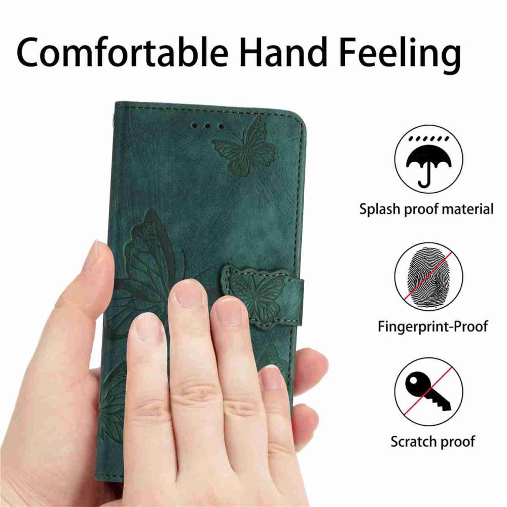  Sony Xperia 10 VII Fodral Fjäril Tryck Grön - Teknikhallen.se