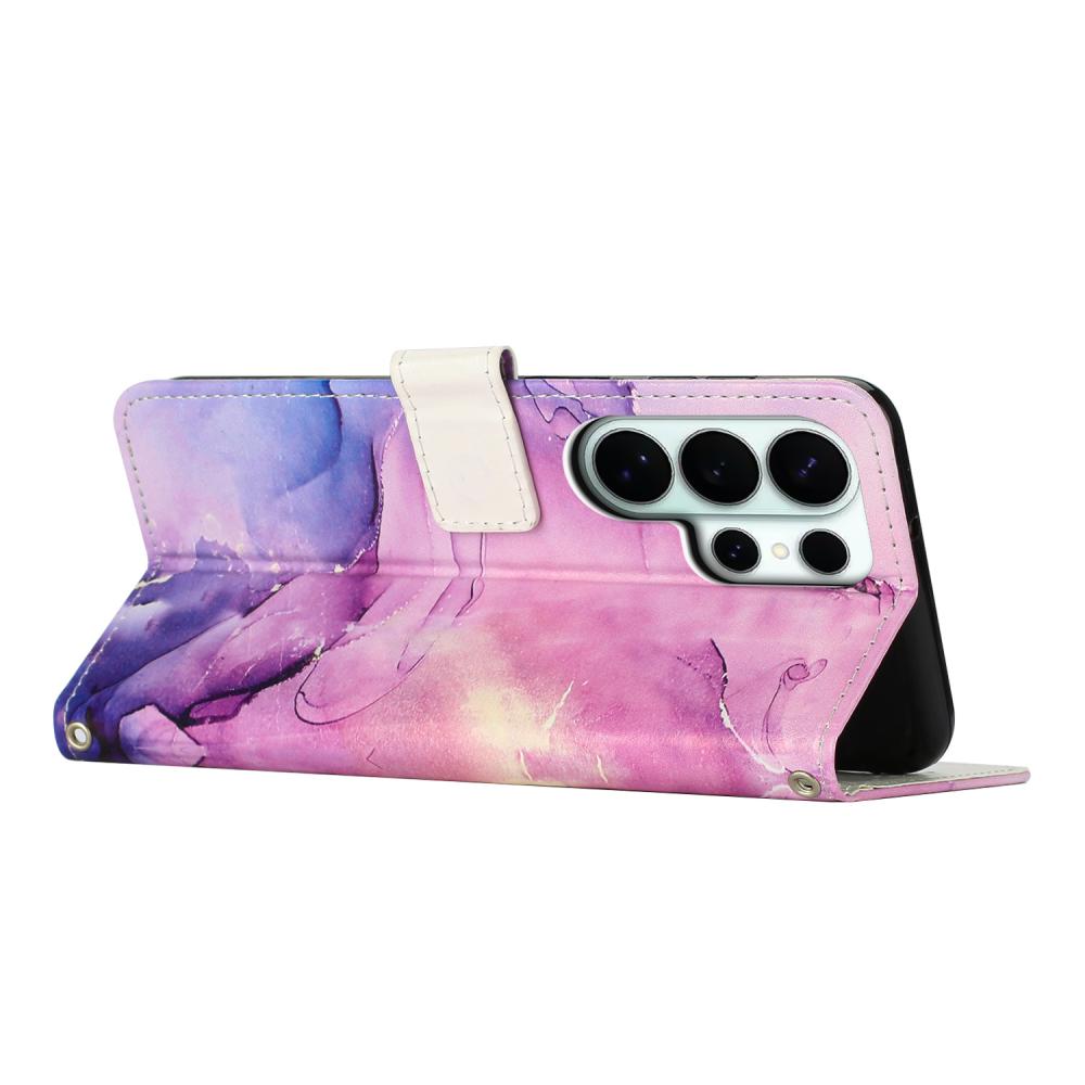  Samsung Galaxy S26 Ultra Fodral Läder Marmor Lila - Teknikhallen.se